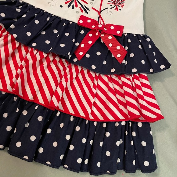 Bonnie Jean Baby-July 4th Fireworks/Stars/Stripes 3-tiered dress-Size 24 mo-EUC - Picture 4 of 9